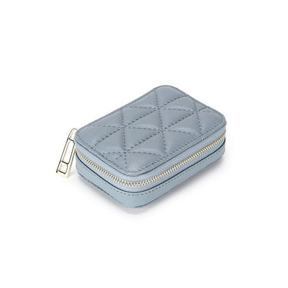 Lipstick Box Square Traveling Genuine Leather Makeup Organizer Case Cosmetic Bag