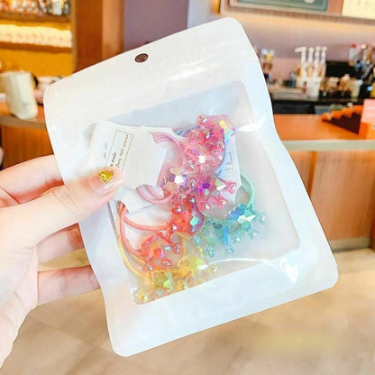 Hair Bands 10/20 Pcs/Bag Shiny Flowers Baby Scrunchies Rubber Kids Accessories