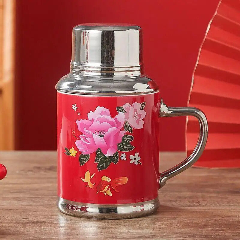 Traditional Chinese Ceramic Tea Cups Tea Mug with Lid Retro Tea Cup