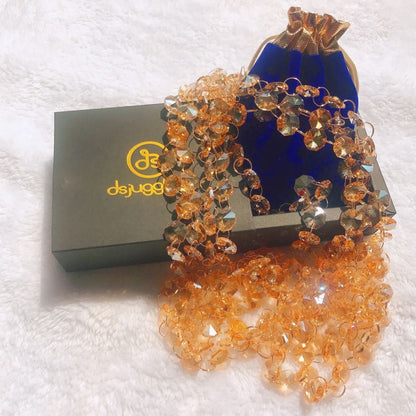 Champagne Gold Crystal Octagon Beads 14mm Chain Chandelier Prism for Wedding
