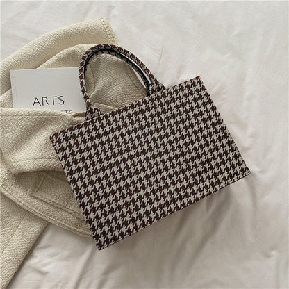 Large Handbag Women Synthetic Leather Square Vintage Shopper Bag 36*25*12 CM 1PC
