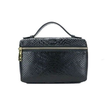 Handbag Embossed Ostrich Leather Portable Bag Small Clutch Bag Purse 19*12*6 CM
