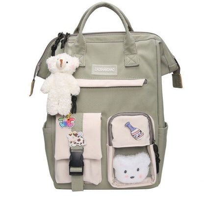 Purple Backpack Waterproof Fancy High School Bag Cute Travel Rucksack 26*18*38CM