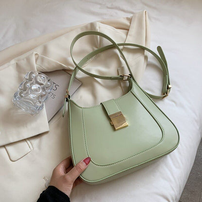 Handbags Synthetic Leather Shoulder Crossbody Bags Half Moon Shape 25*21*6 CM