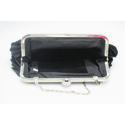 Satin Crystal Bridal Handbag Clutch Wedding Purse Evening Bag Shoulder Purse 1PC