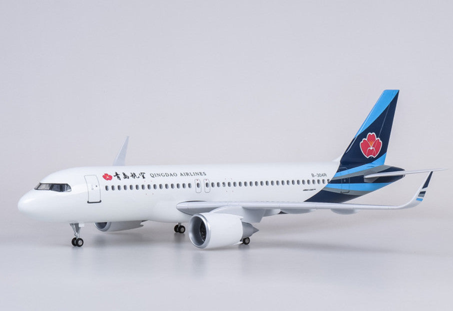 47CM 1:80 QIANGDAO AIRLINES AIRBUS A320neo Airplane Landing Gear Resin Model