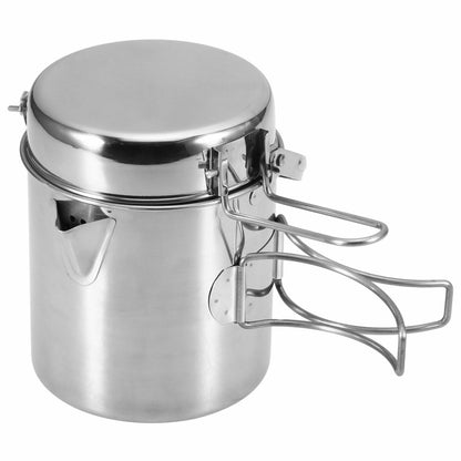 1L/1.2L Pot Set Camping Stainless Steel Cooking Kettle Portable Outdoor Picnic