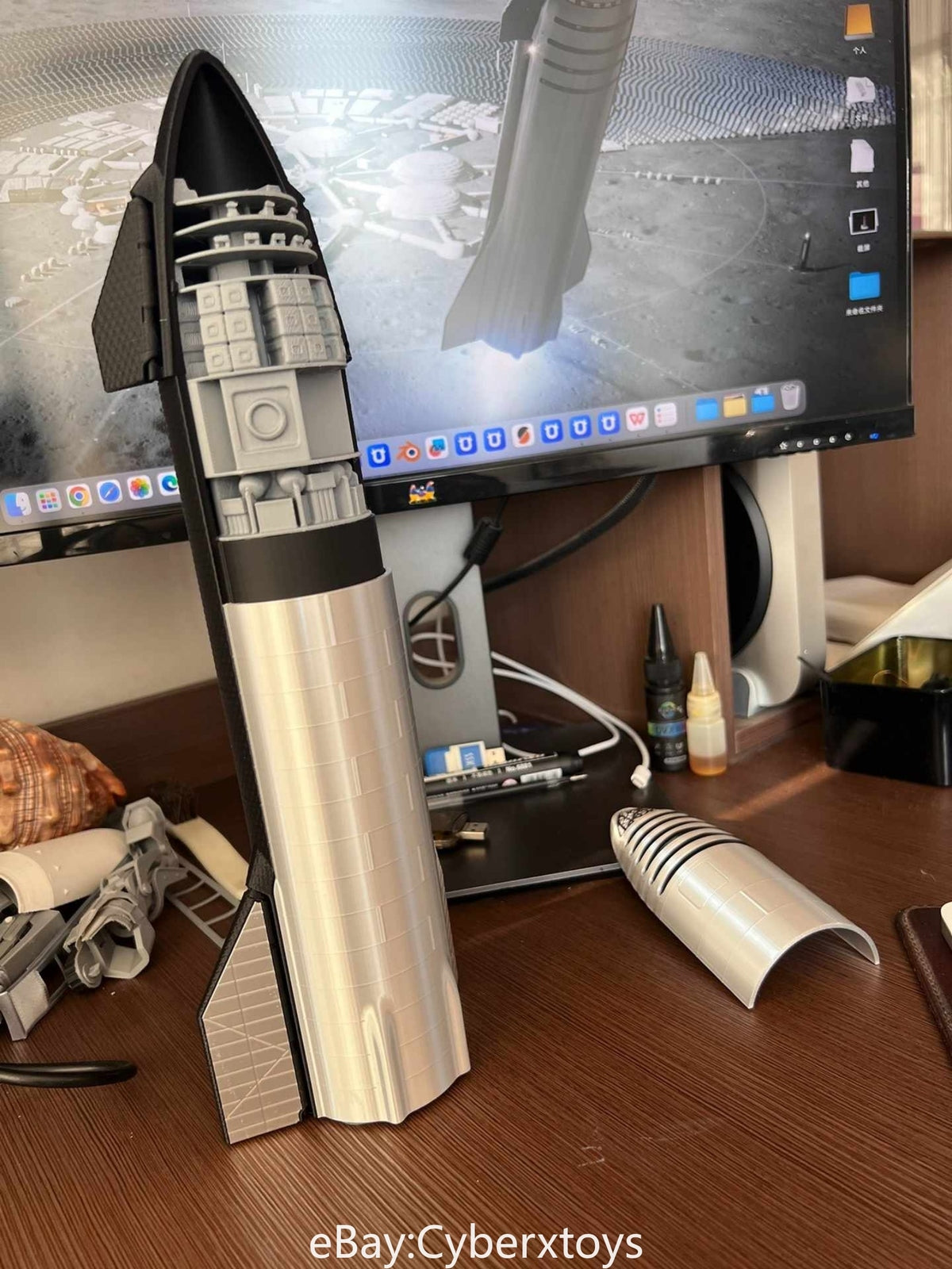 1/144 Scale SpaceX Starship Falcon Heavy Dragon Space Model 36cm