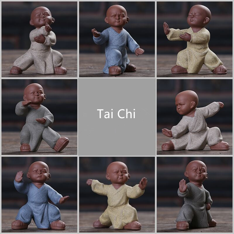 Tai Chi Posture Statue Yixing Zisha Tea Pet House Warming Gift Handmade Figurine