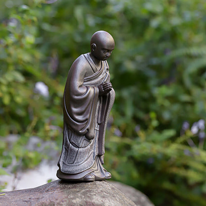 Monk Statue Zen Style Tea Pet Table Decoration Hand Carved Tea Play Figurine New