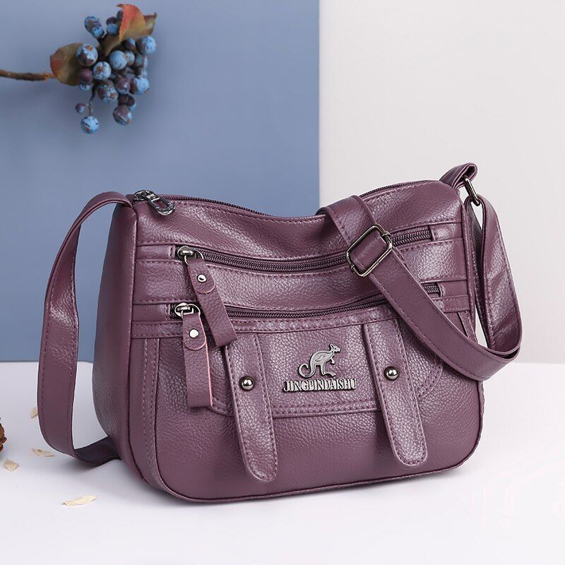 Vintage Handbag Synthetic Leather Crossbody Shoulder Messenger Bags 24*9*19 CM