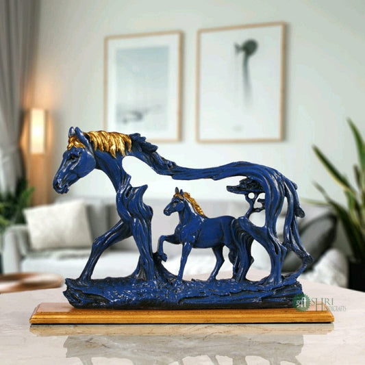 Polyresin Horse Statue with Baby Horse Animal Idol Figurine Gifts for Home Decor