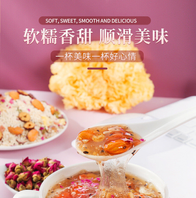 500g Rose, Red Date, and Silver Fungus Lotus Root Starch Mix 玫瑰红枣银耳藕粉羹
