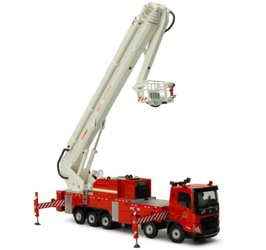 1:48 120CM ZOOMLION DG72 Aerial Platform Fire Truck Engine Machine Diecast Model