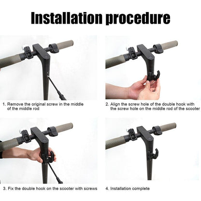 Electric Scooter Front Hanger Accessories Dual Claw Hook Bags Grip Holder Rack