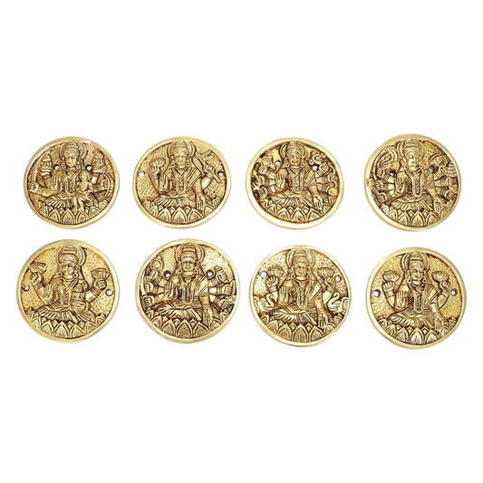 Brass Goddess Ashtalakshmi Statue Wall Hanging Set of 8 Idol Figurine