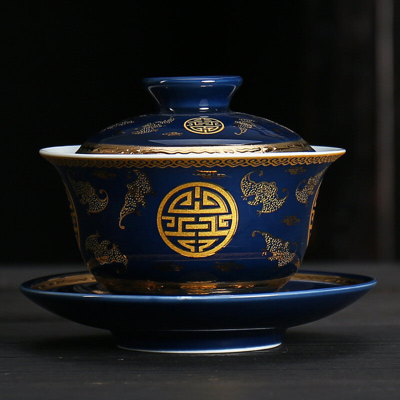 Gaiwan 150ml Cover Bowl Tea Appliance Black Tea's Tea Cup Gaiwan Lid & Cup & Mat