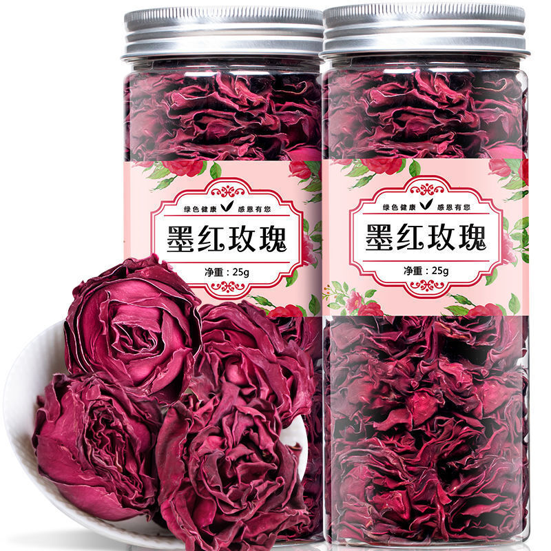 25G Ink Red Rose Tea Valentine's Day Gift Double Rose One Cup Herbal Tea