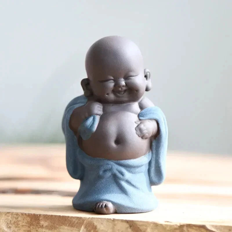 Ceramic Maitreya Buddha Statue Tea Pet Tea Sculpture Figurine Display Ornament