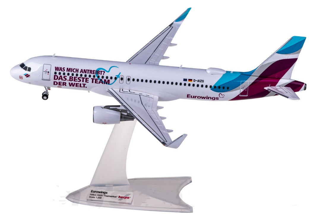 1:200 Herpa Eurowings AIRBUS A320 Passenger Airplane ABS Plastic Aircraft Model