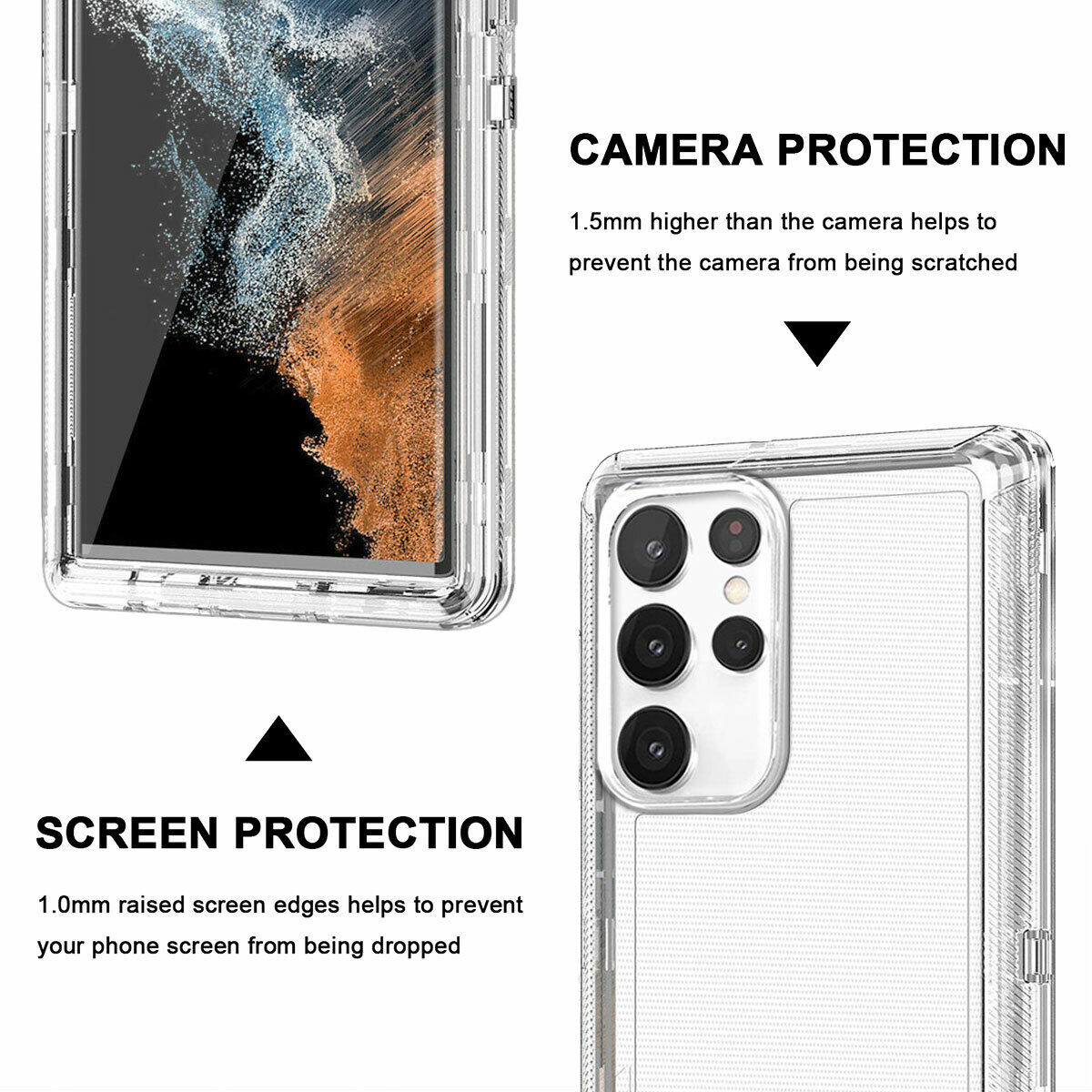 For Samsung Galaxy S22 S22+ S22 Ultra Clear Case w Clip Holster Belt Stand Cover
