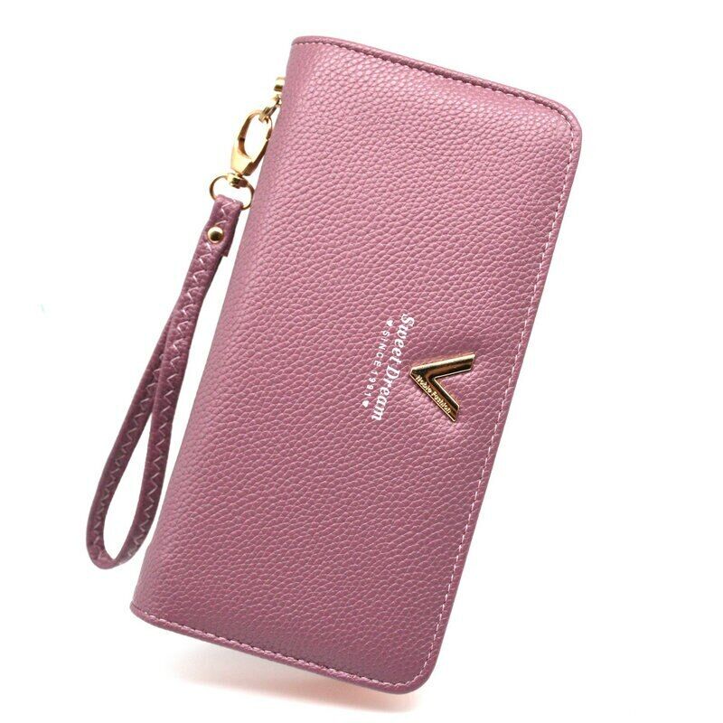 Female Leather Purse Wallets WomenClutch Handbag Ladies Long Clamps Card Holder
