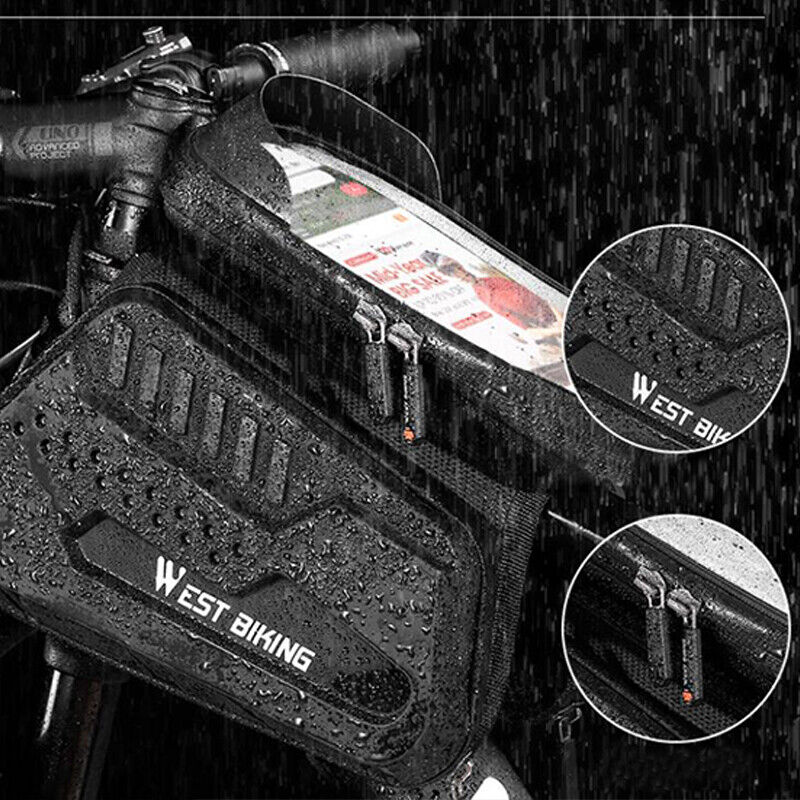 Bicycle MTB Frame Front Tube Cycling Bag Waterproof Touch Screen Phone Case Bag