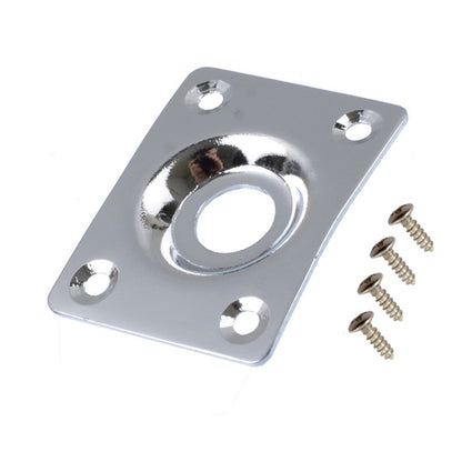 Silver Guitar Output Metal Jack Plate Square for Electric Bass Guitar Tele d