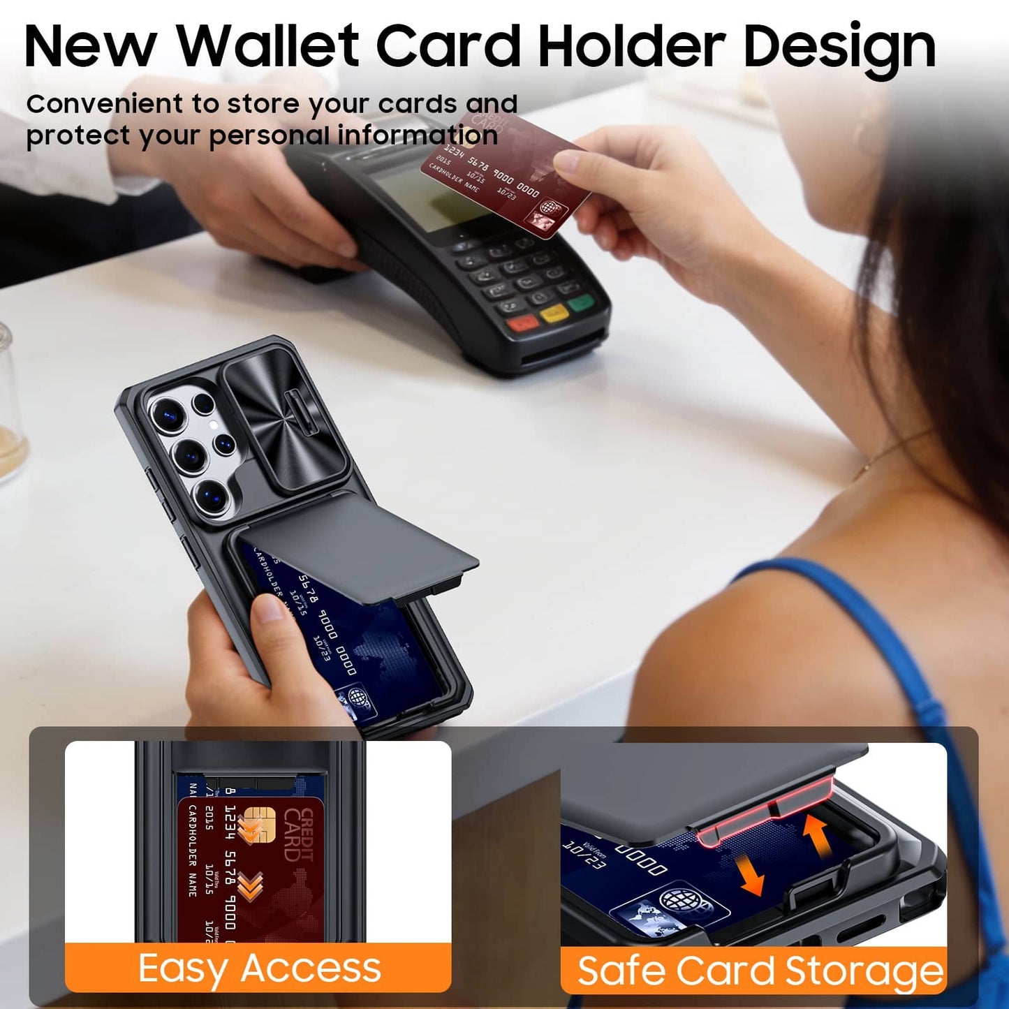 For Samsung Galaxy S25 Ultra 2025 6.9" Case Wallet+Wrist Strap with Card Holder