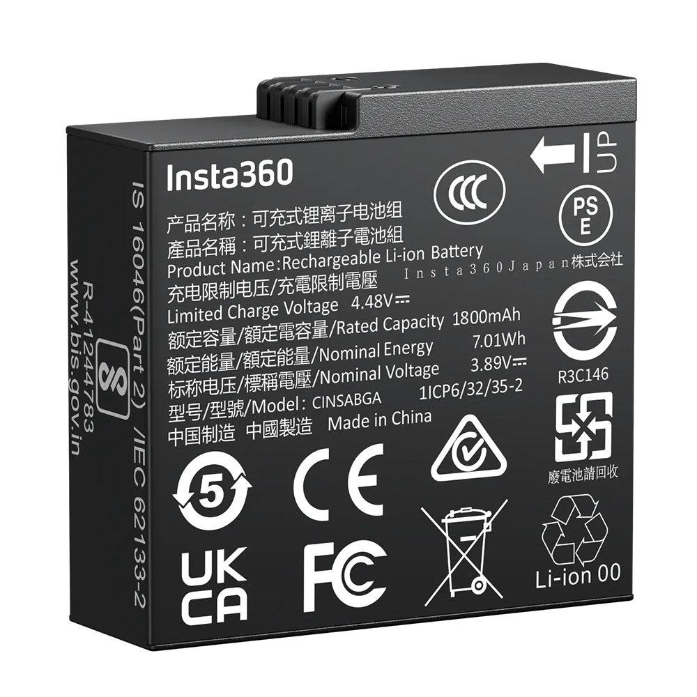 2 PCS Insta360 Ace Pro 2 Batteries — 1800 mAh PD Fast‑Charge 47min Full