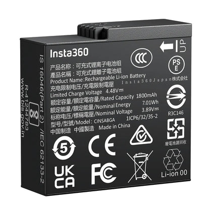 2 PCS Insta360 Ace Pro 2 Batteries — 1800 mAh PD Fast‑Charge 47min Full