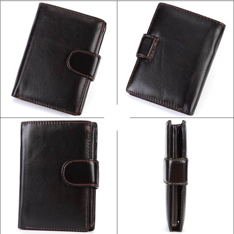 Wallet Retro Style Genuine Leather Wallet Purse Credit Card Holder Bag 10*13.5CM
