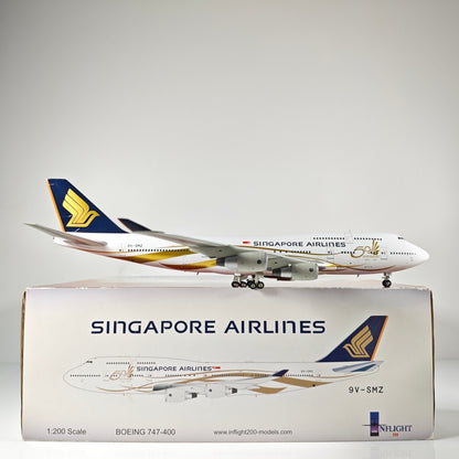 1:200 InFlight Singapore Airlines B747-400 9V-SMZ Airplane Diecast Plane Model