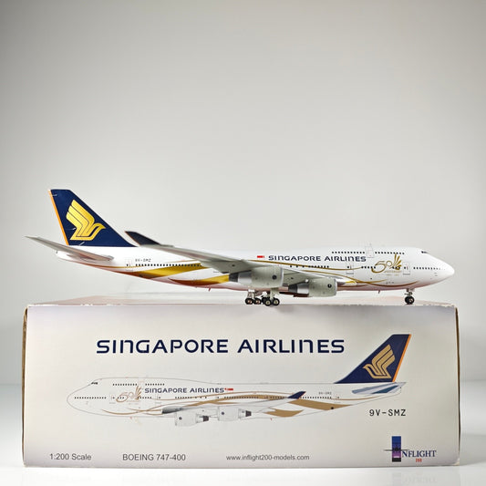 1:200 InFlight Singapore Airlines B747-400 9V-SMZ Airplane Diecast Plane Model