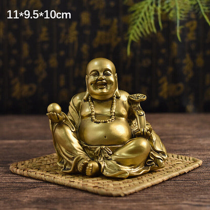 Resin Maitreya Buddha Statue Buddhist Supplies Sculpture Craft Desk Decoration