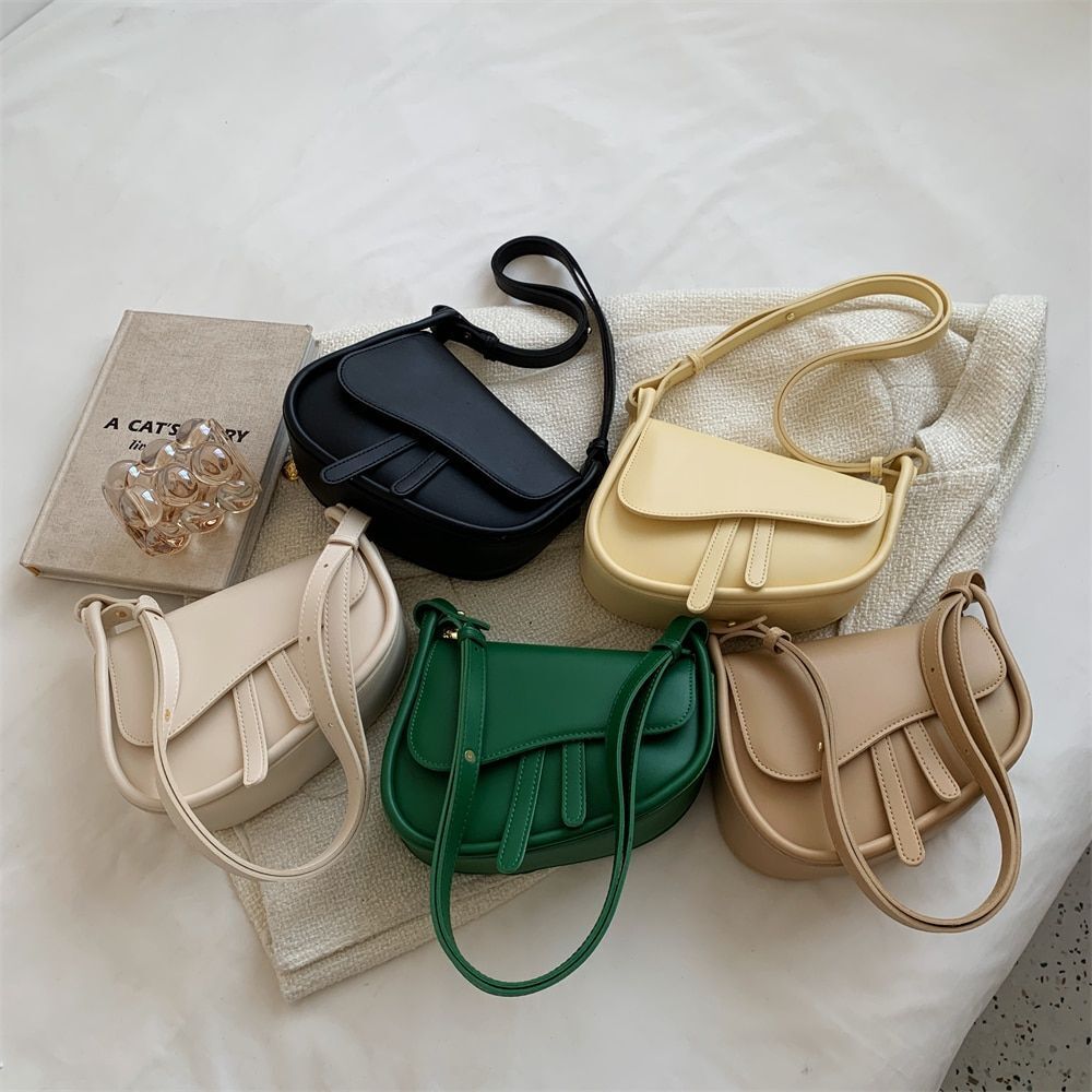 Fashion Saddle Bag New Small Shoulder Bags Solid Crossbody Female Messenger Bag