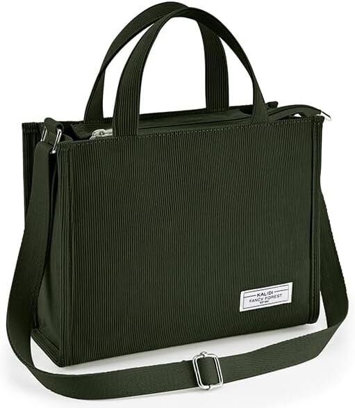 KALIDI Tote Bag for Women Corduroy Crossbody Bag Casual Zipper Tote Fashion Shou
