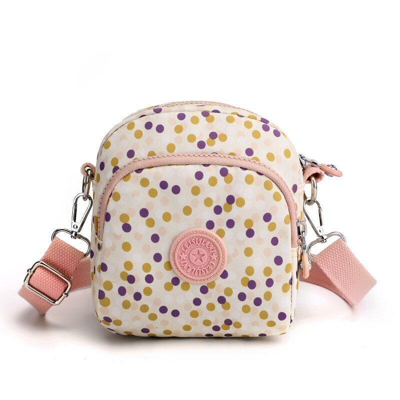 Nylon Shoulder Bag Waterproof Handbag Travelling Tote Crossbody Purse 14*1*17 CM