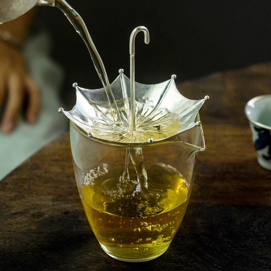 Sterling Silver Filter Net For Tea Health Care Umbrella Design Tea Strainer New