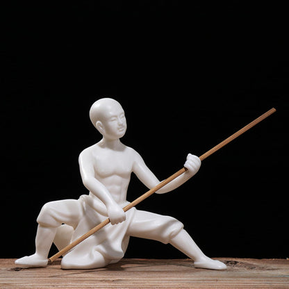 Kung Fu Monk White Porcelain Tea Pet 15cm Tea Table Accessories Tea Ceremony