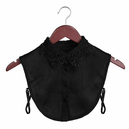 Shirt Collar Women Cotton Lace Fake Blouse Vintage Lapel Clothes Accessories Top