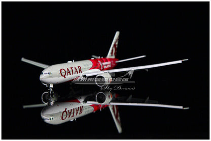 1:400 JC Wings QATAR BOEING 777-200LR Passenger Airplane Flap Down Diecast Model