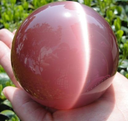 HOT SELL ASIAN QUARTZ CAT EYE CRYSTAL HEALING BALL SPHERE 40-80MM