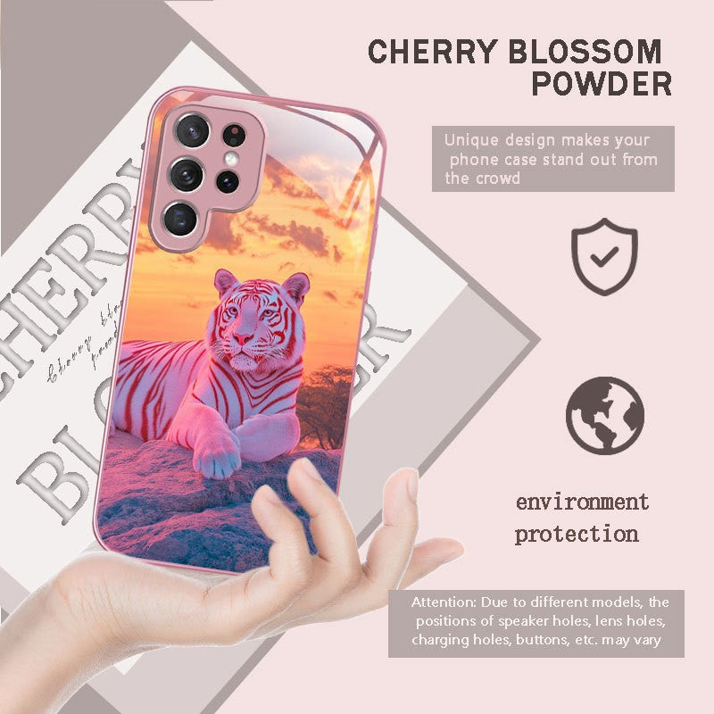 For Galaxy S26 Ultra/25/24/23 Metal &Glass Painted Dragon Shockproof Phone Case