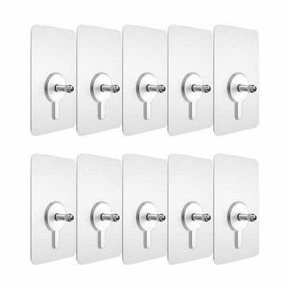 Punch-Free 10pcs Non-Marking Screw Sticker Wall Picture Hook Invisible Traceless