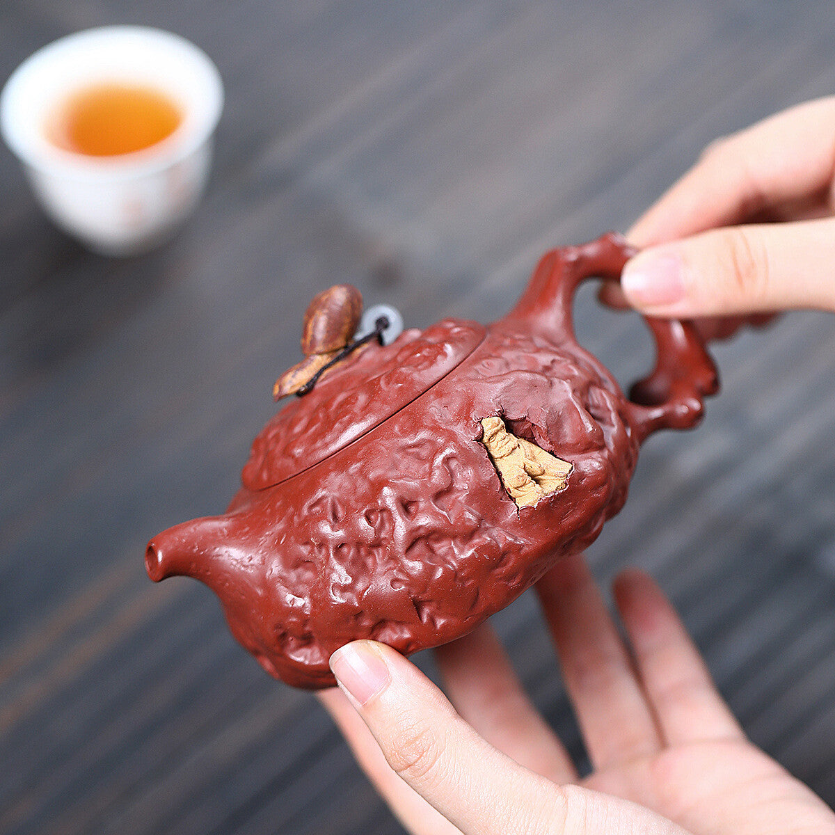 Full Handmade Tea Pot Real Yixing Zisha Dahongpao Clay 9 Infuser Hole Master Pot