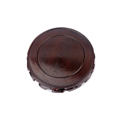 Chinese Style 10-16cm Wood Carving Round Base for Vase Teapot Statue Flowerpot