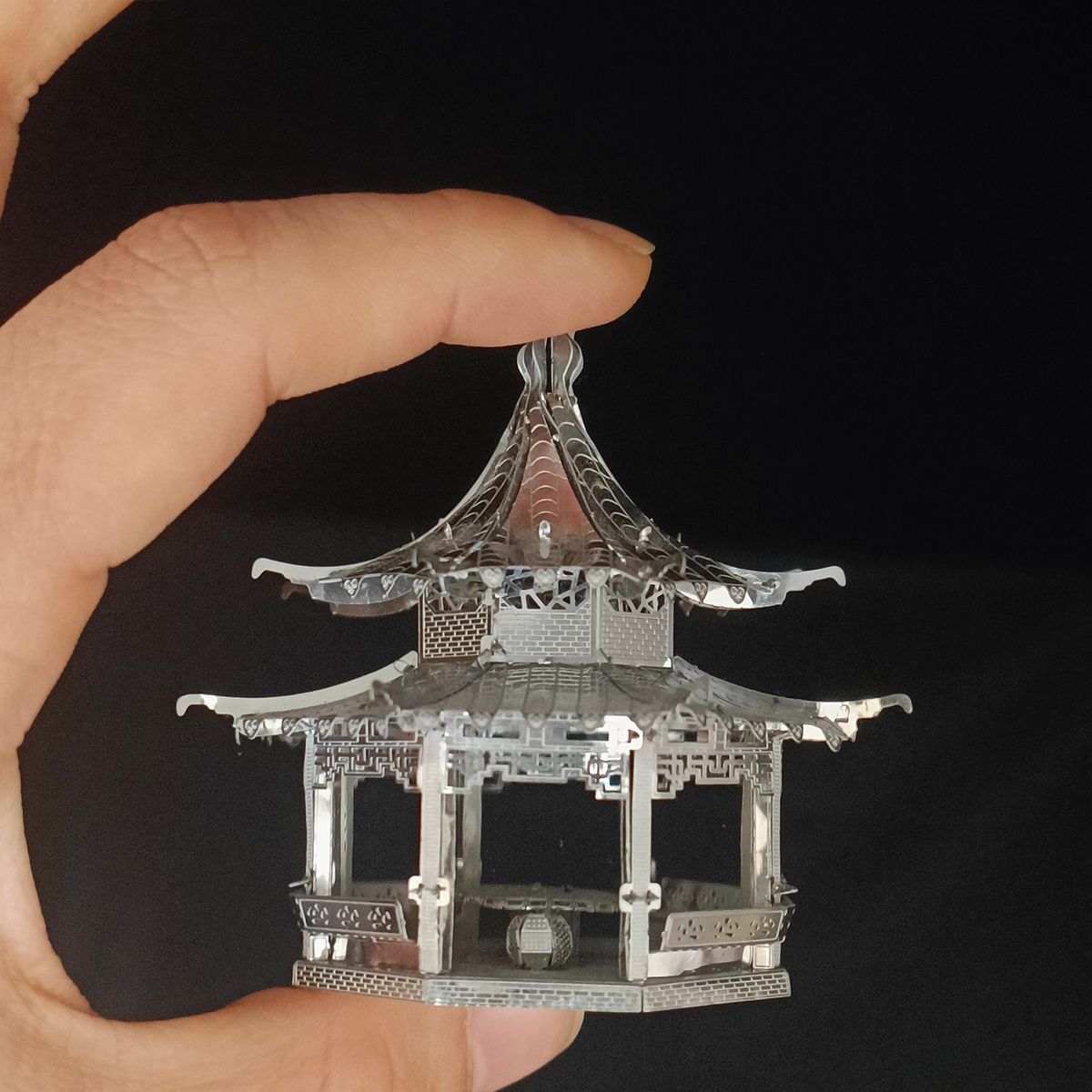 3D Metal Puzzle Chinese Pavilion DIY Assembled Model Adult Toy Small Ornament