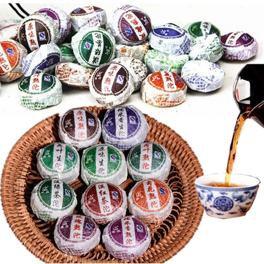 50g Ripe Pu-erh Tea Ball Assorted Top Grade Puerh Black Tea Healthy Drink 10Pcs