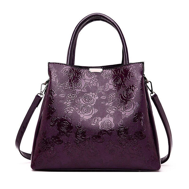3D Flowers Print Tote Bag 2 Sets Purses Handbag Shoulder Crossbody Polyester